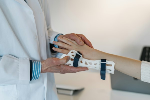 Athlete receiving treatment for a sports injury